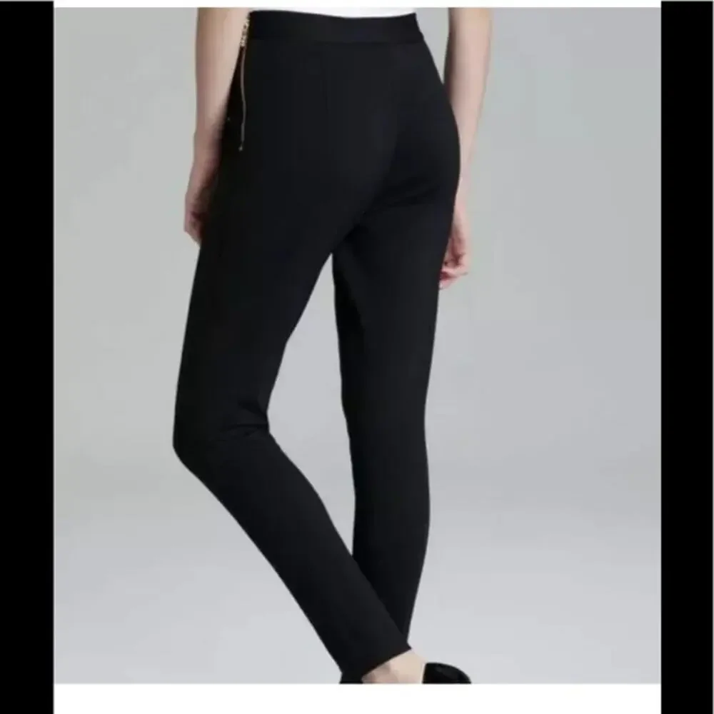 Kate spade black leggings gold side zip size 10